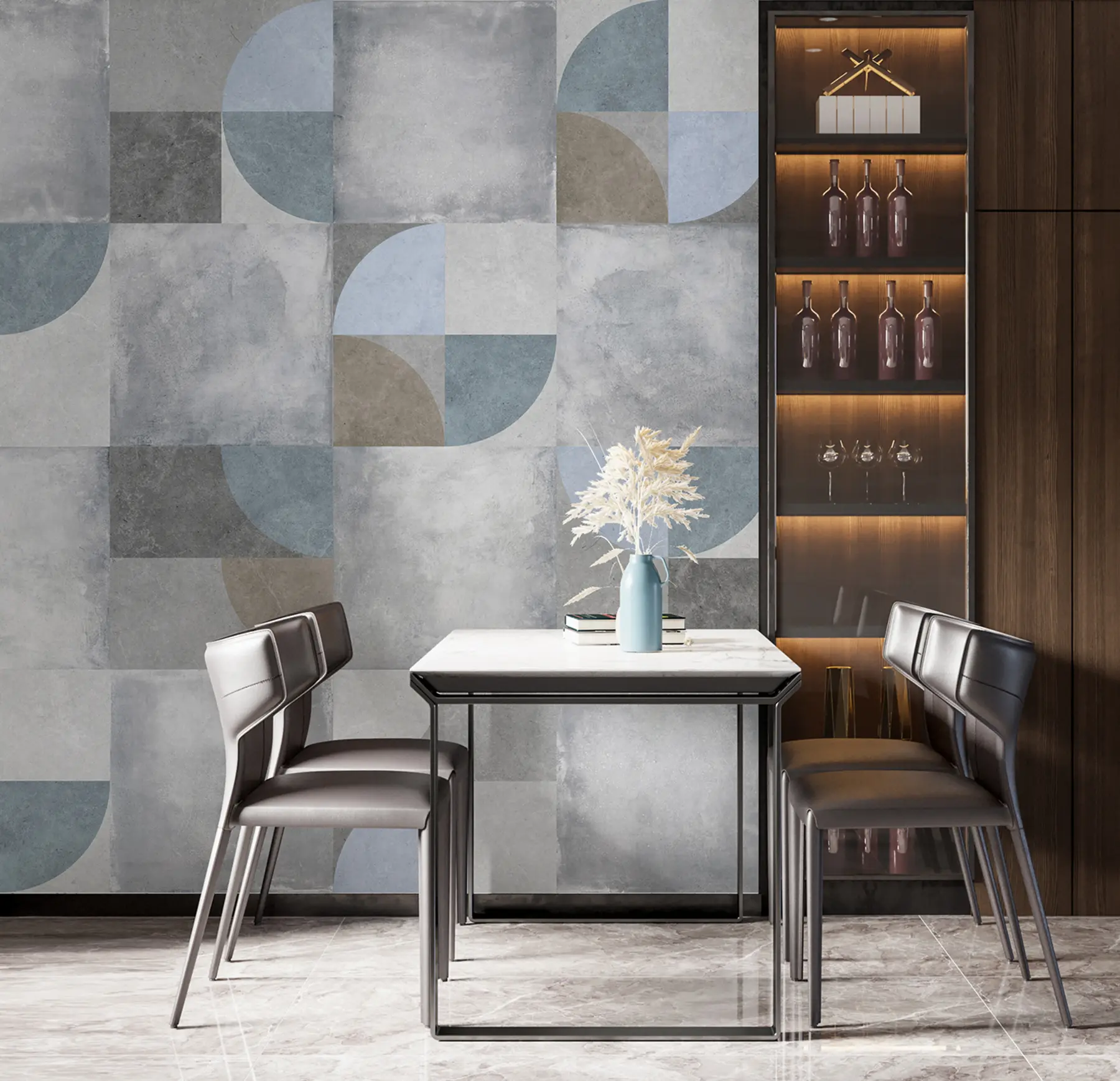 murales de pared Patrón geométrico abstracto con fondo de textura de cemento u97268