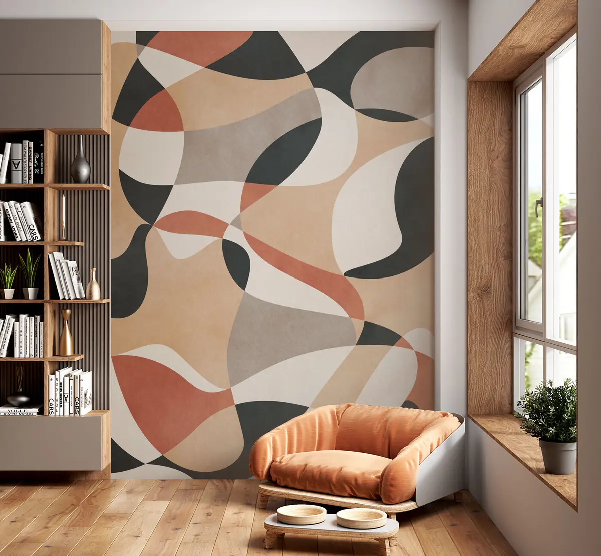 murales de pared Estilo loft grunge de abstracción geométrica moderna u97206