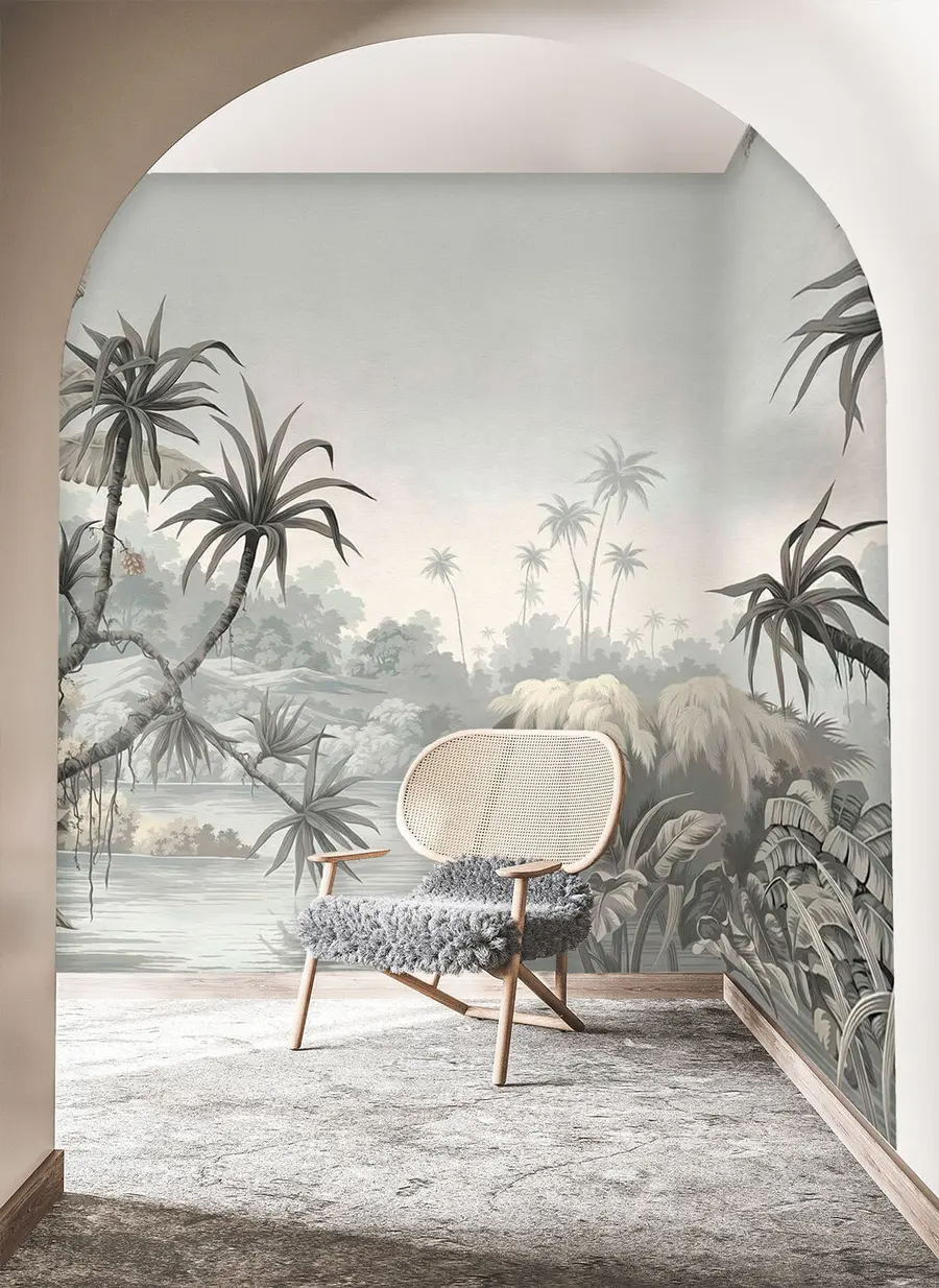 murales de pared Hojas tropicales verdes u97408