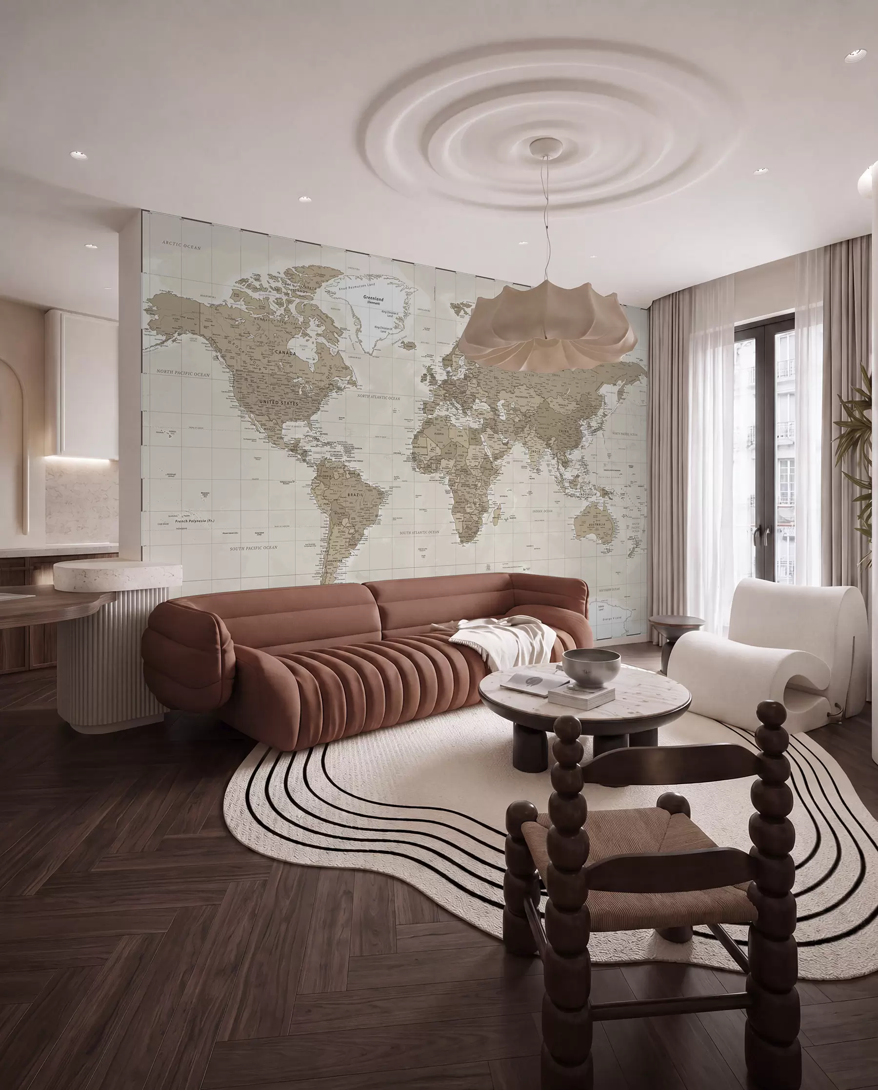murales de pared Mapa del mundo vintage u97342