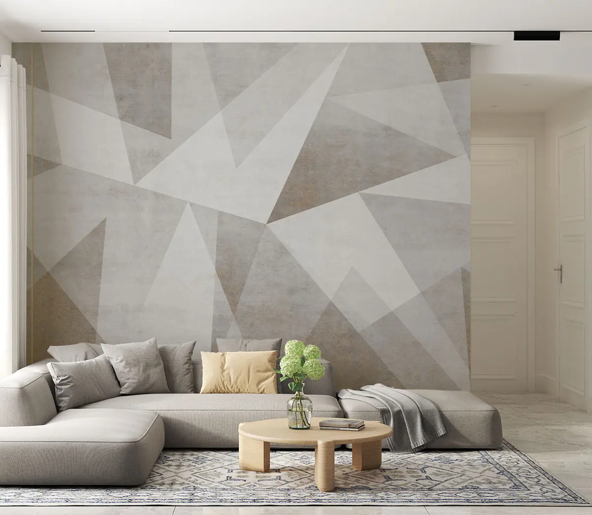 murales de pared Triángulos herméticos con líneas u97345