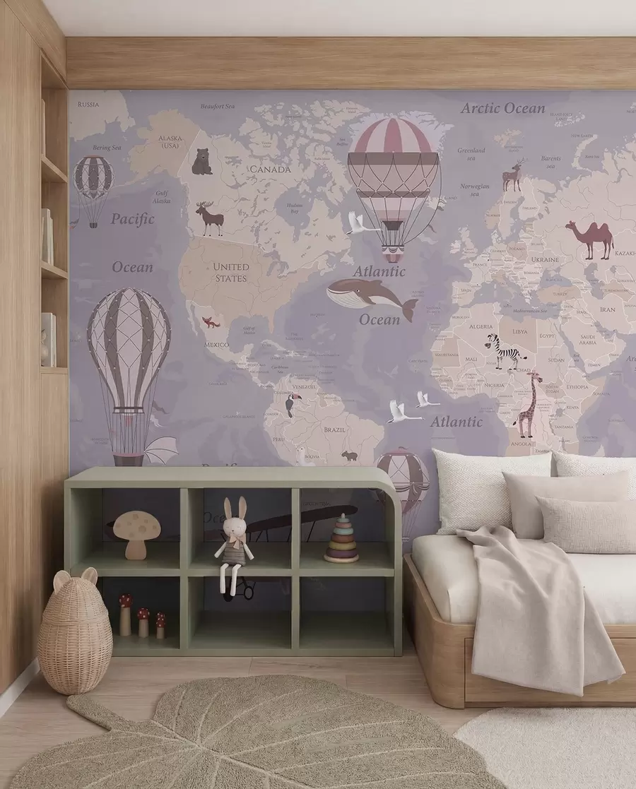 murales de pared Atlas malva en inglés u36066v3