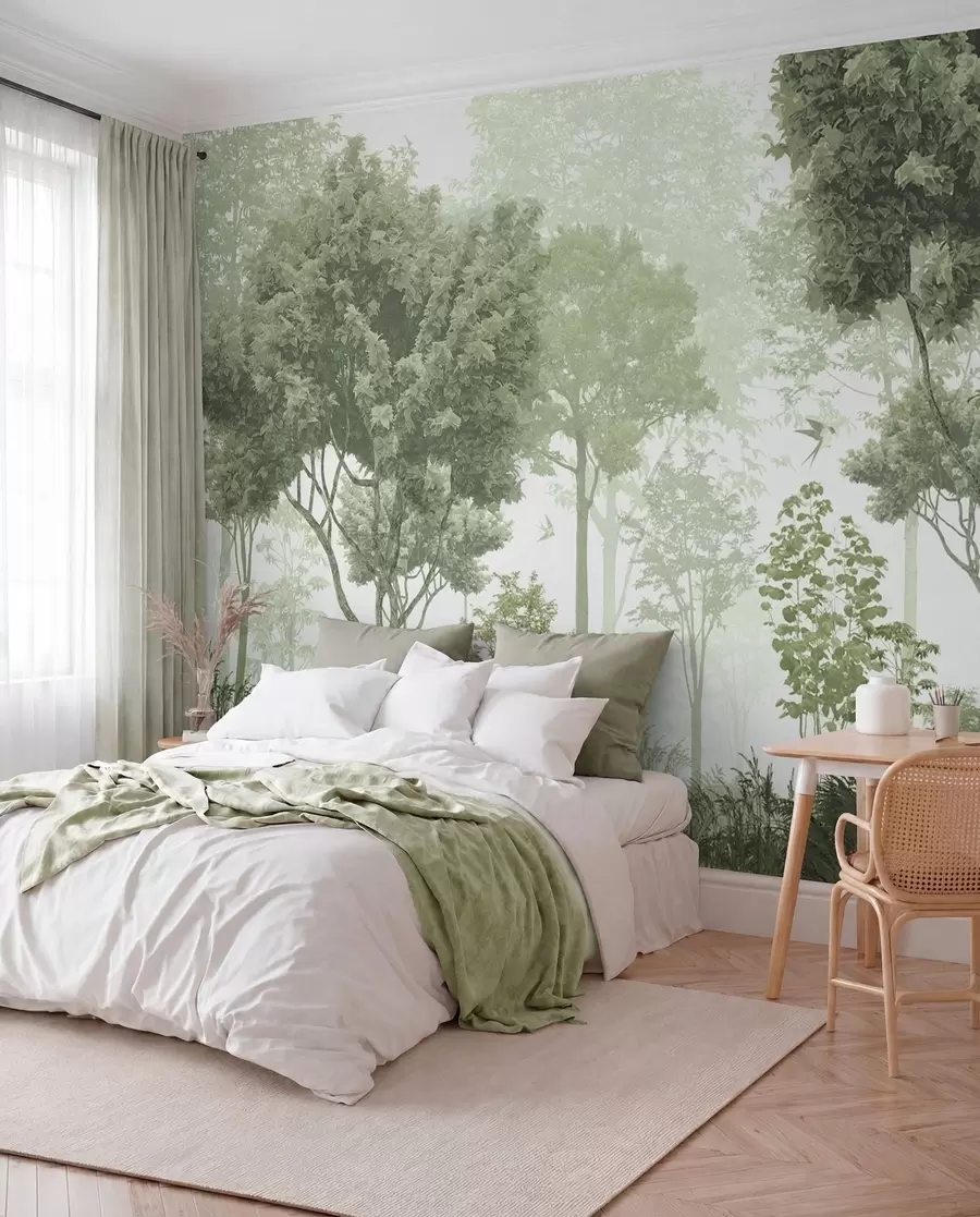 murales de pared Claro del bosque en verde u72134v2
