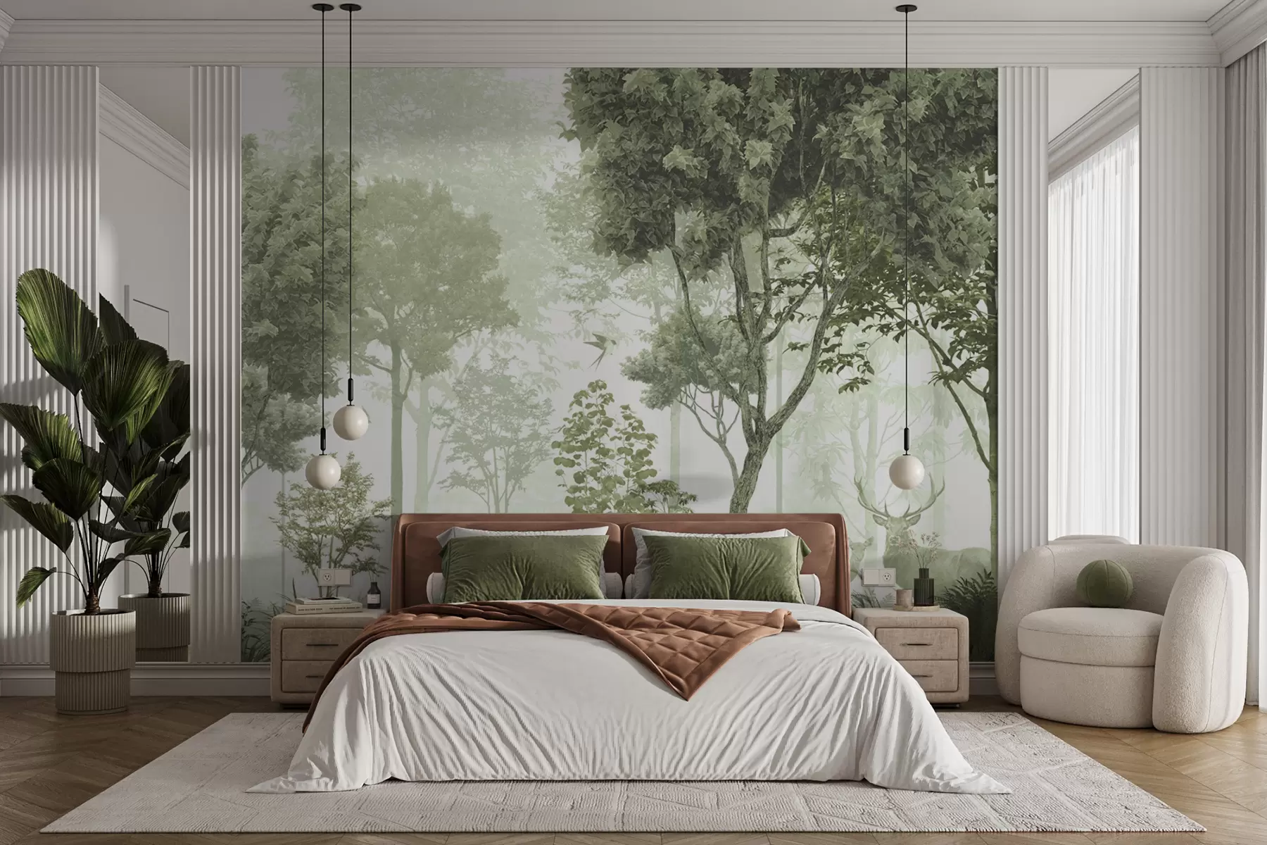 murales de pared Bosque mágico en verde u72134v2