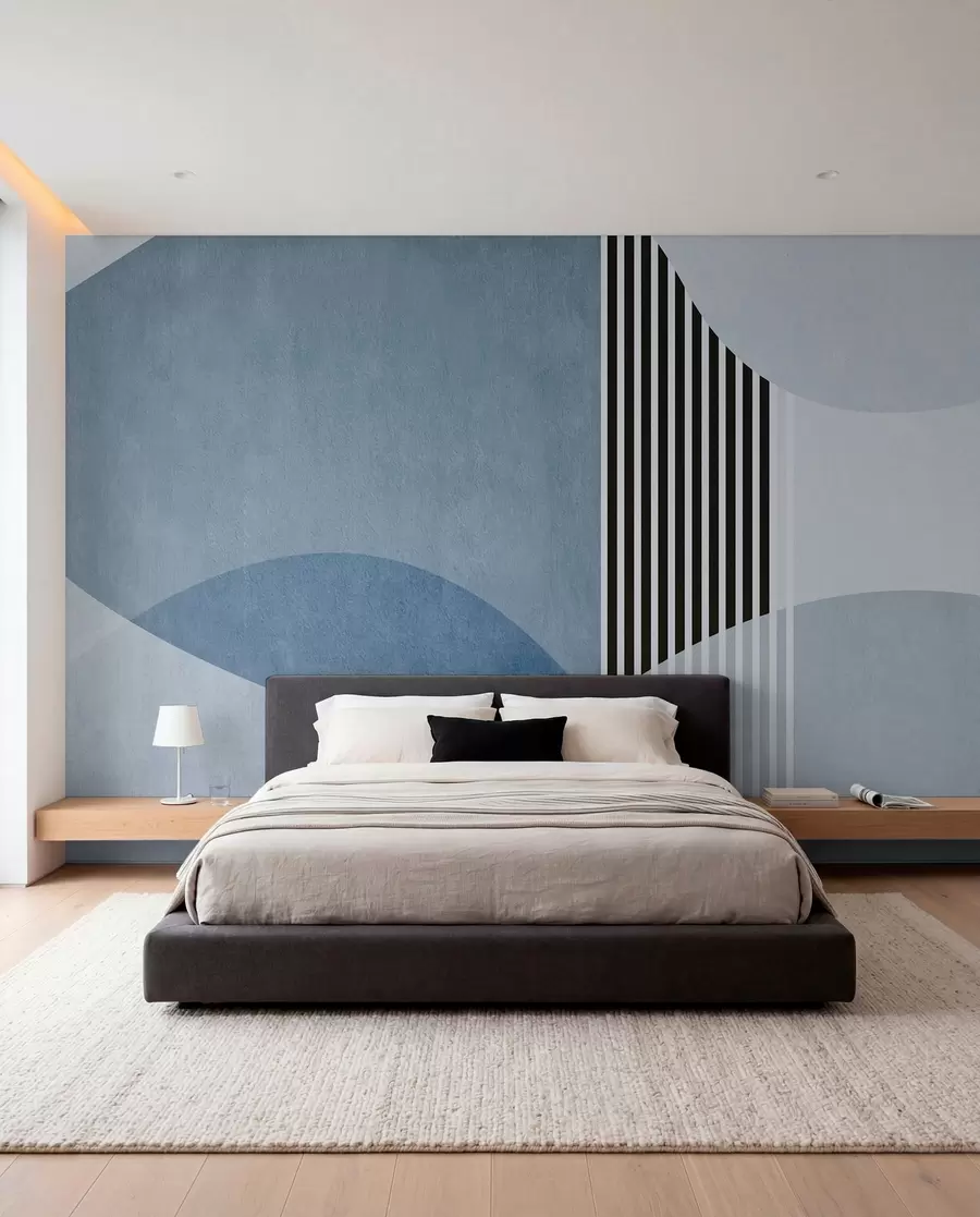 murales de pared Arcos retro en azul u74075v1