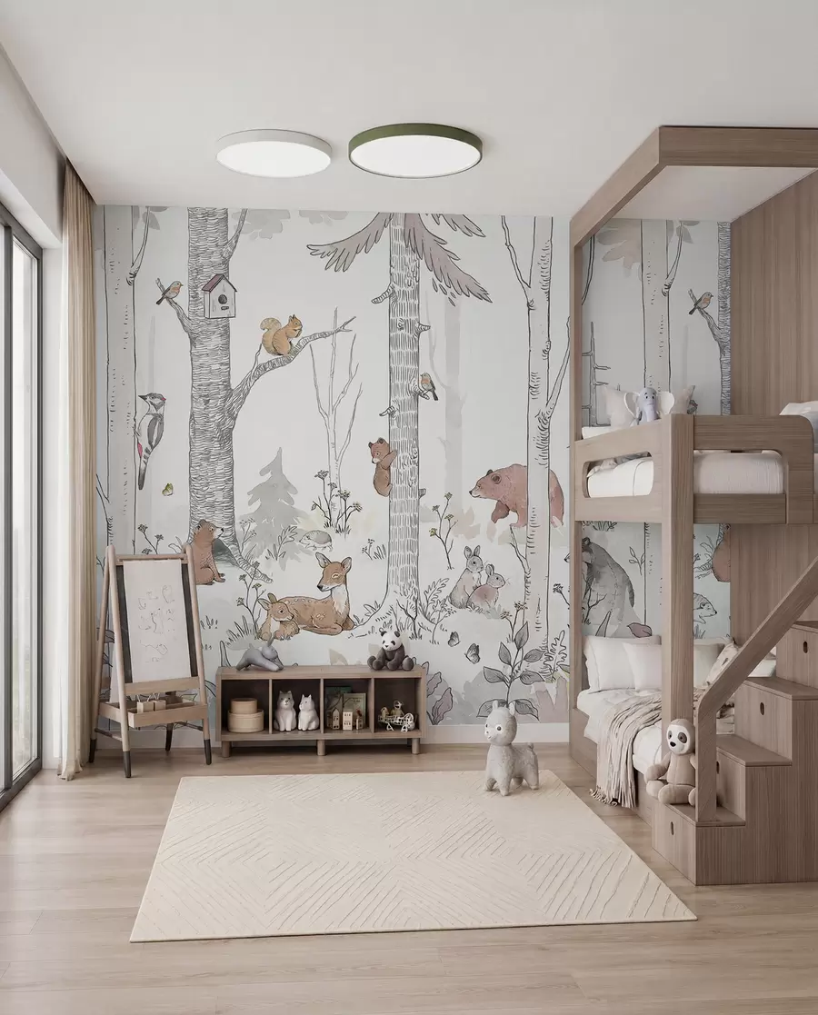 murales de pared Amigos entre abedules u96850