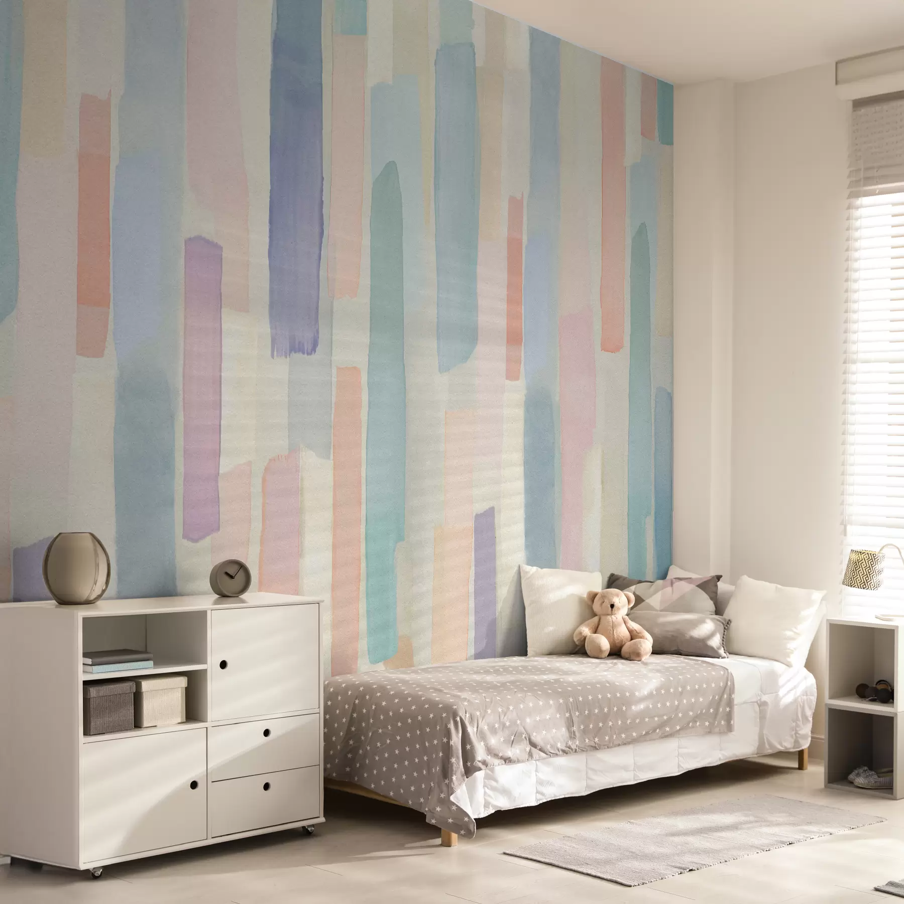 murales de pared Rayas verticales de arco iris u97869