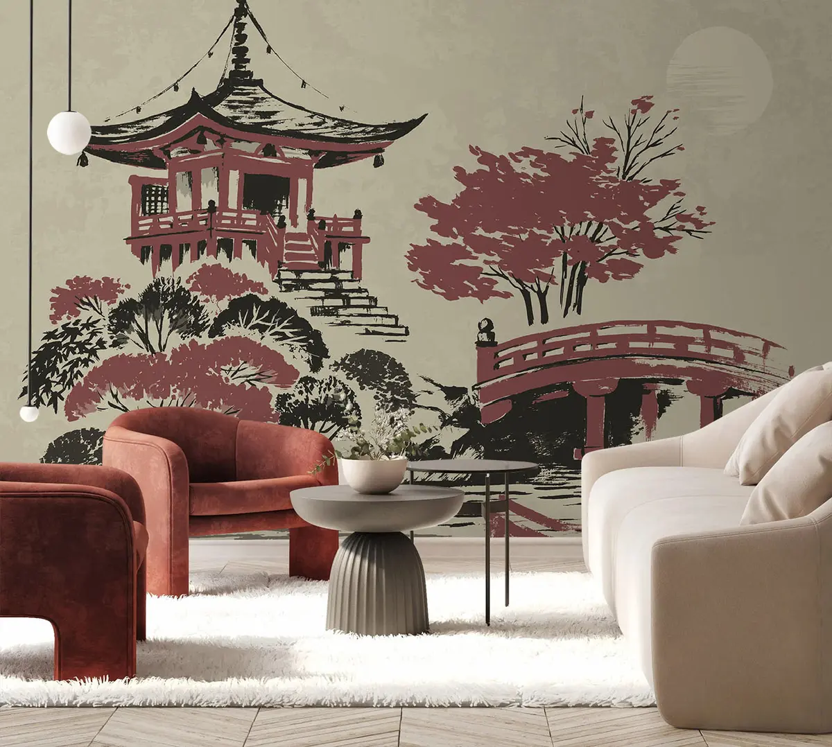 murales de pared Paisaje otoñal en Kioto u97635