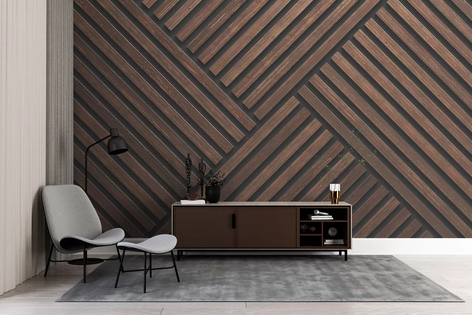 murales de pared Listones de madera u97646