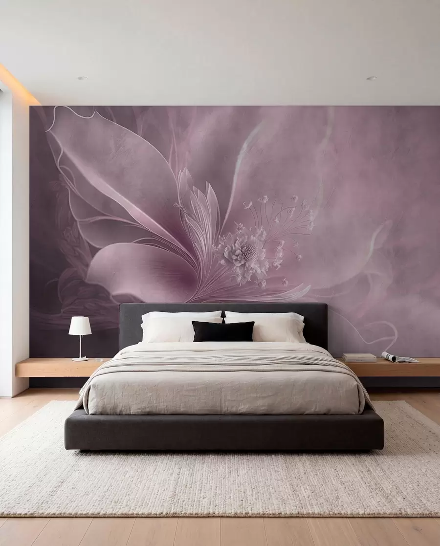 murales de pared Velo de pétalos malva u93944v2