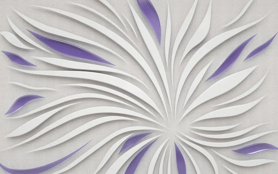 murales de pared Flor abstracta sobre tela en tonos morados u06452v3