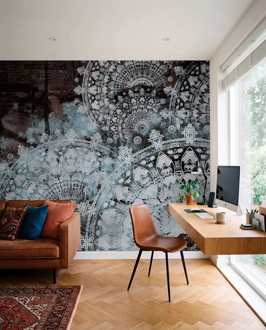 murales de pared Mandala en azul hielo u93958v1