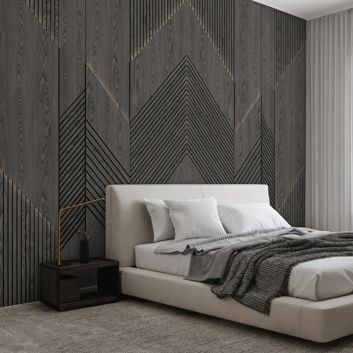 murales de pared Paneles geométricos de madera u98885
