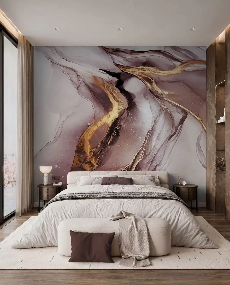 murales de pared Ríos de mármol rosa u18250v1