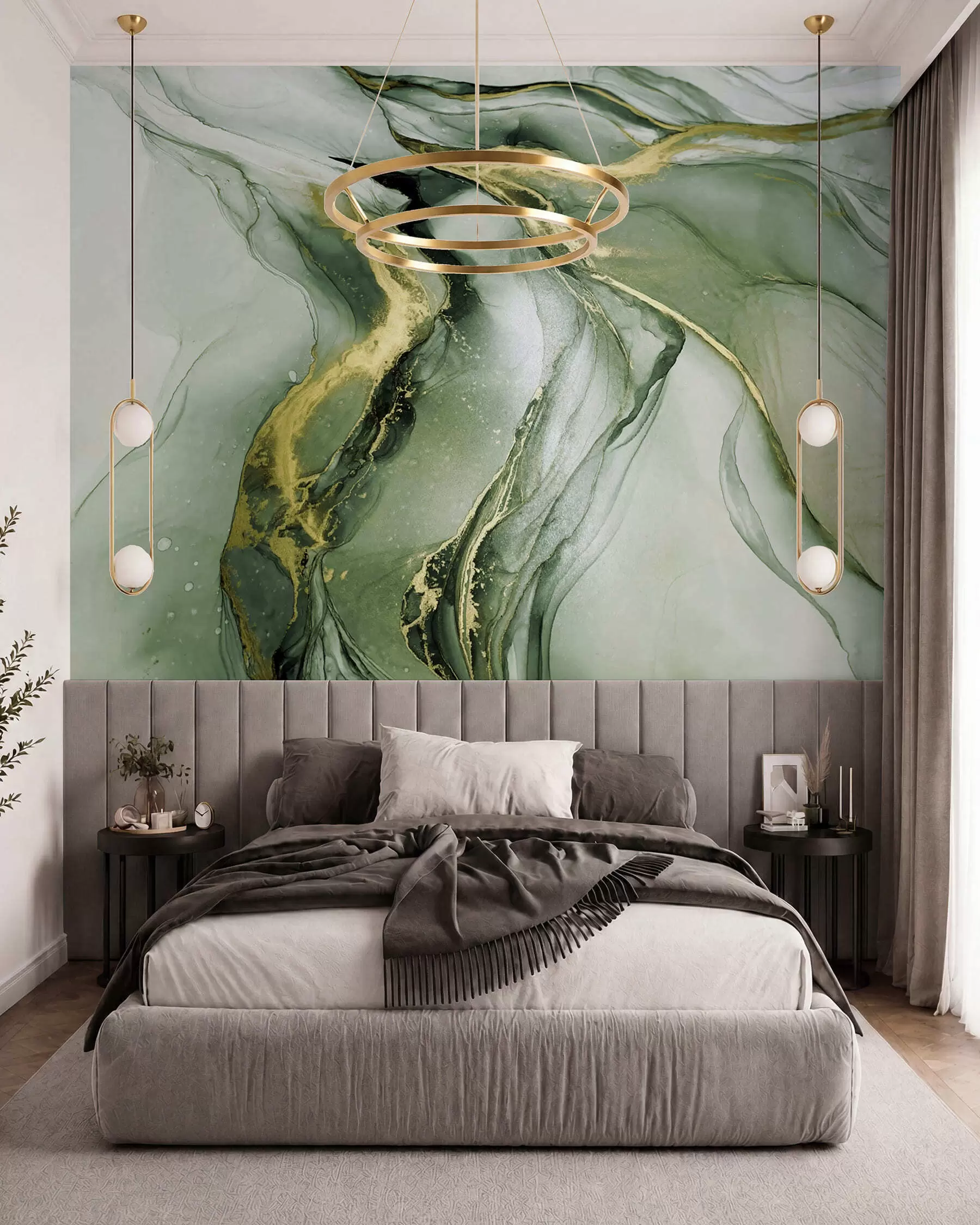murales de pared Ríos de mármol jade u18250v2