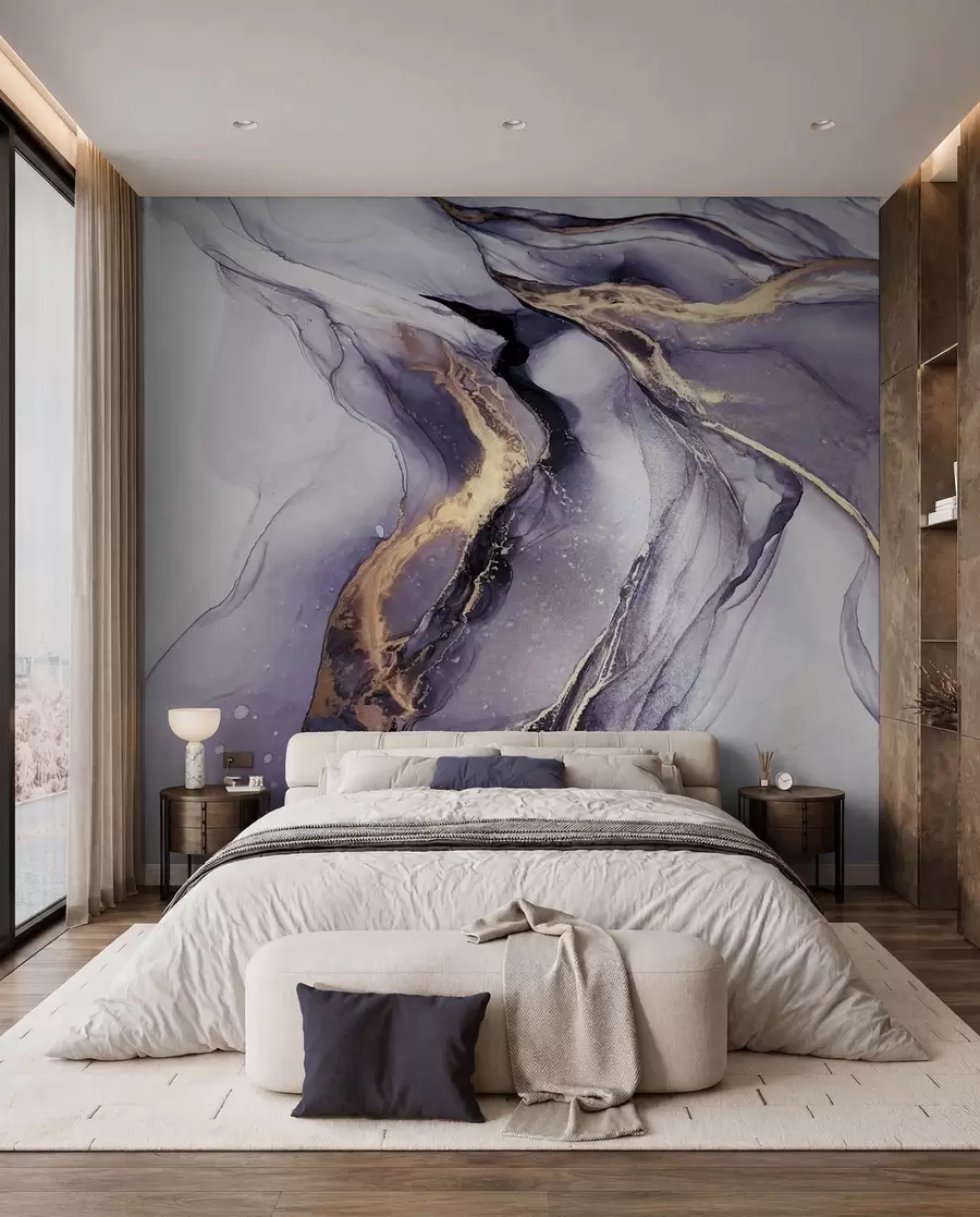 murales de pared Ríos de mármol amatista u18250v4