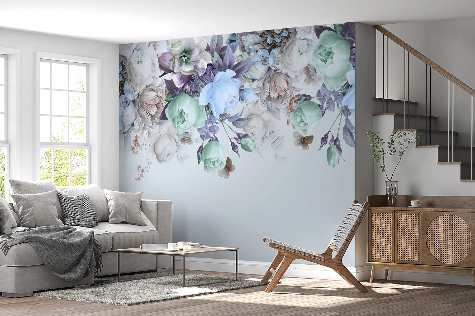 murales de pared Muro de flores u39845v2