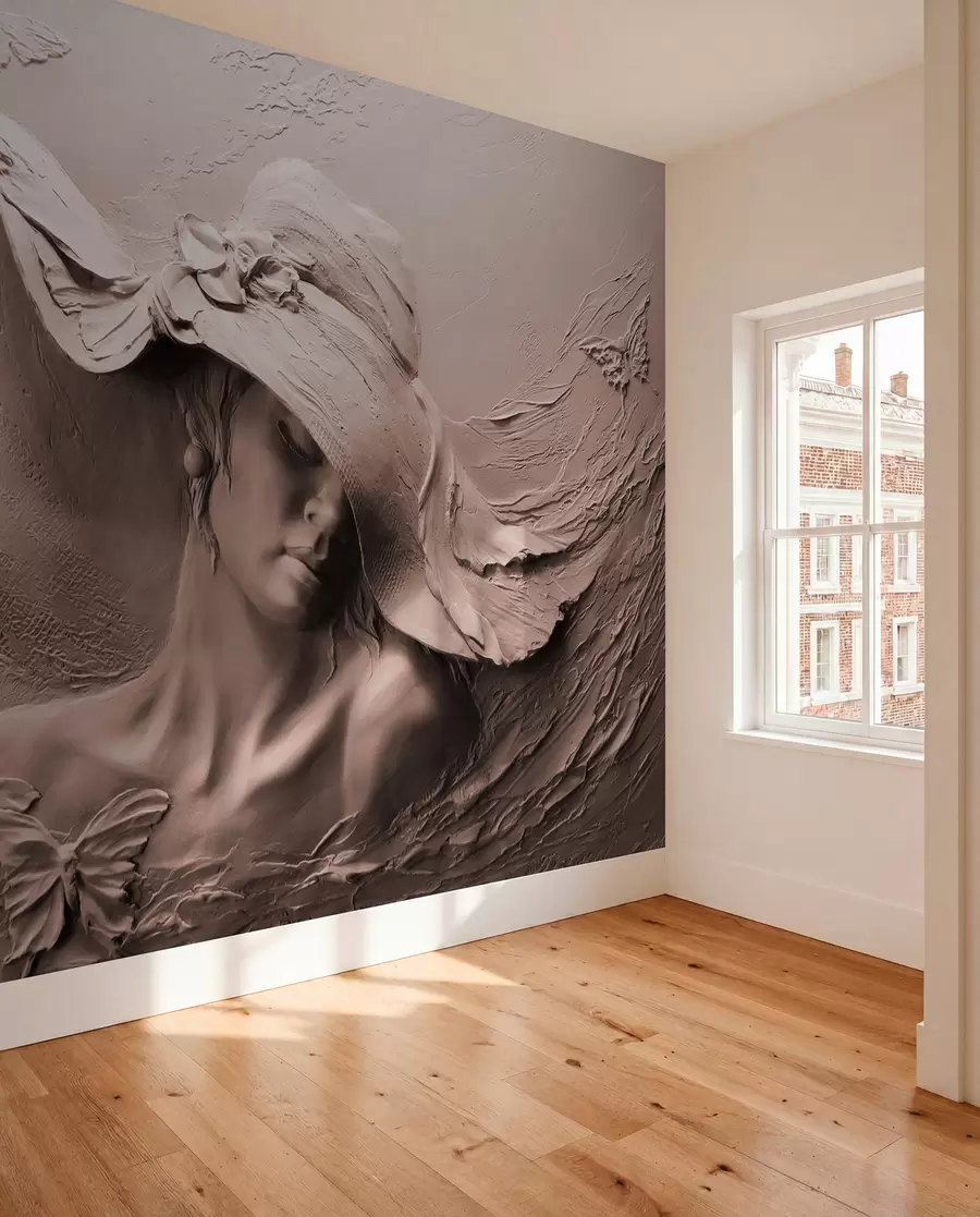 murales de pared Dama esculpida en rosa u62592v1