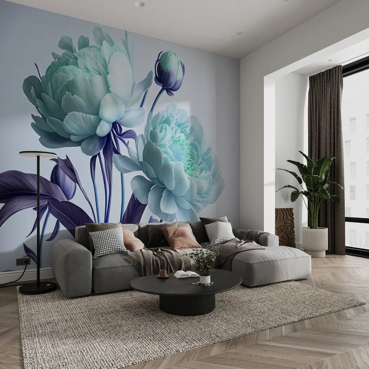 murales de pared flores de acuarela u70658v1