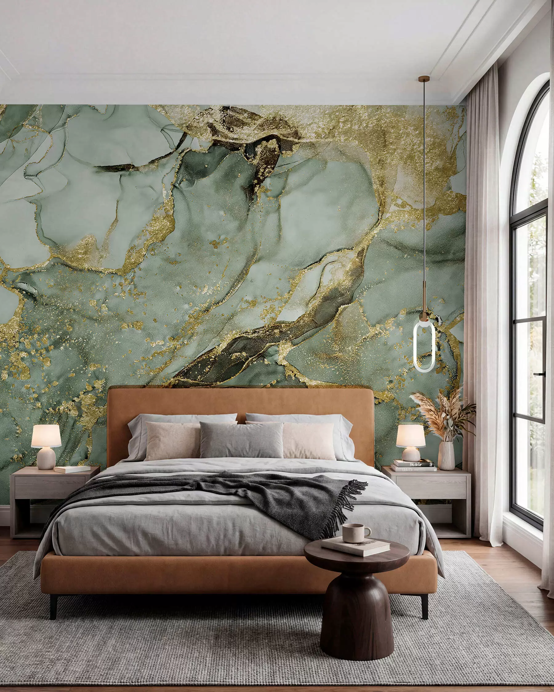 murales de pared Mármol verde y ámbar u93578v2