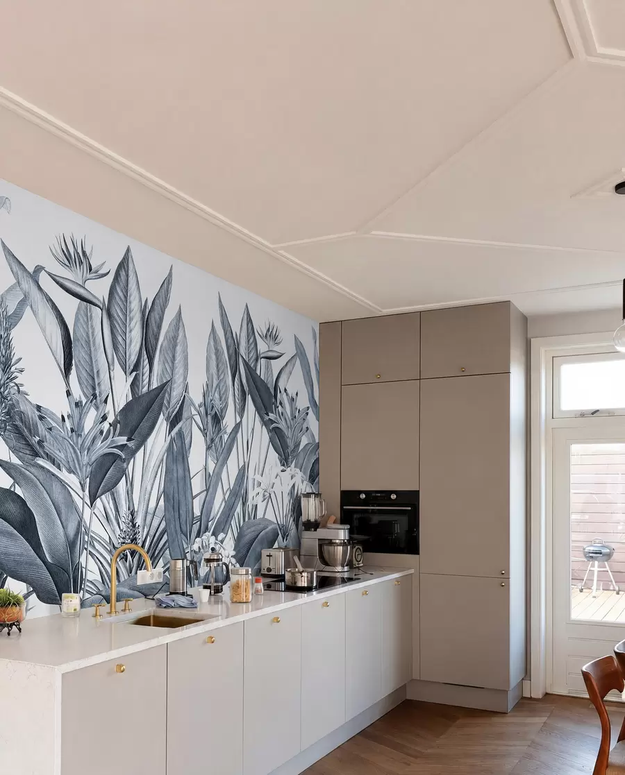murales de pared Jungla en tinta — Azul u96833v4