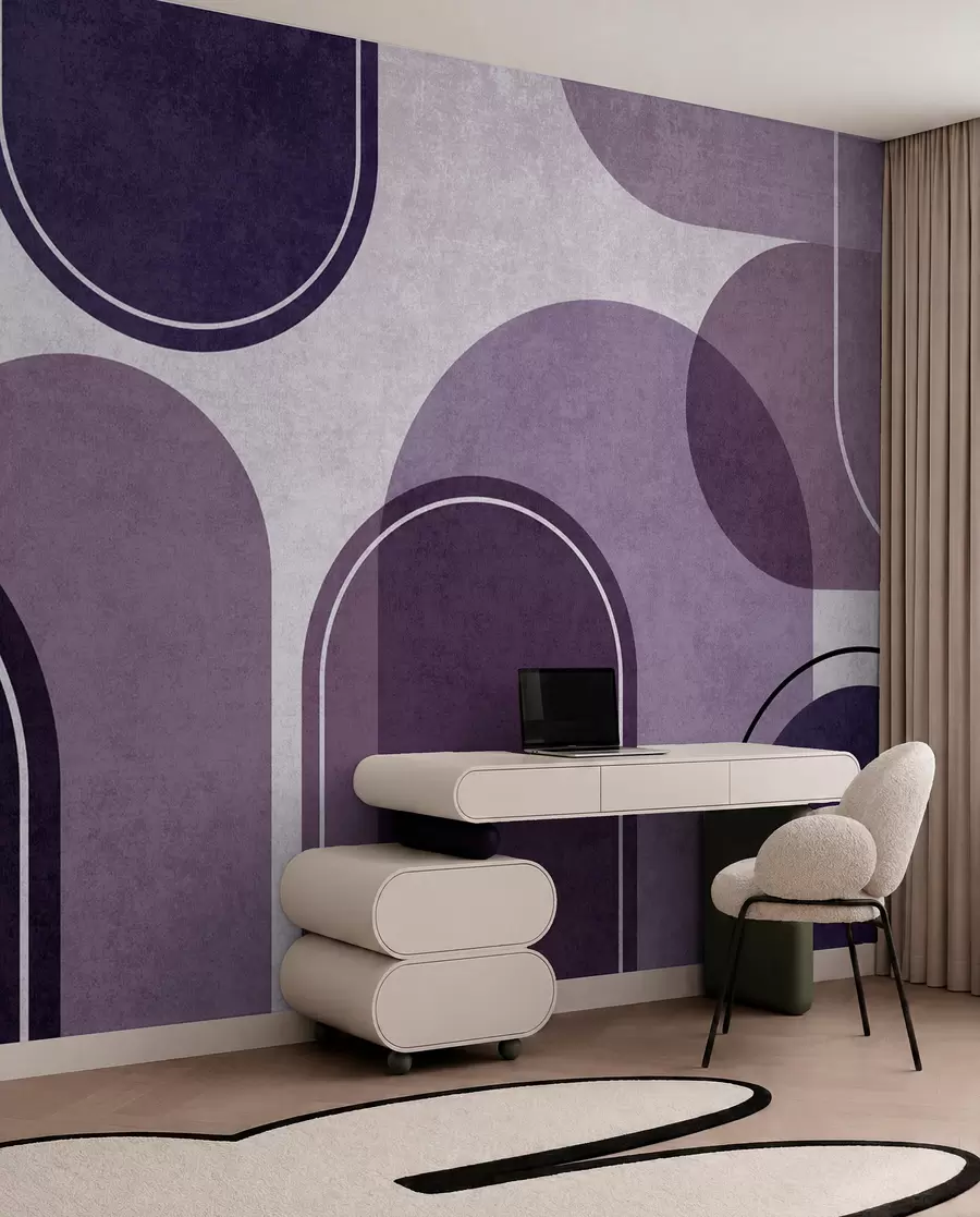 murales de pared Arcos geométricos en morado u99095v4