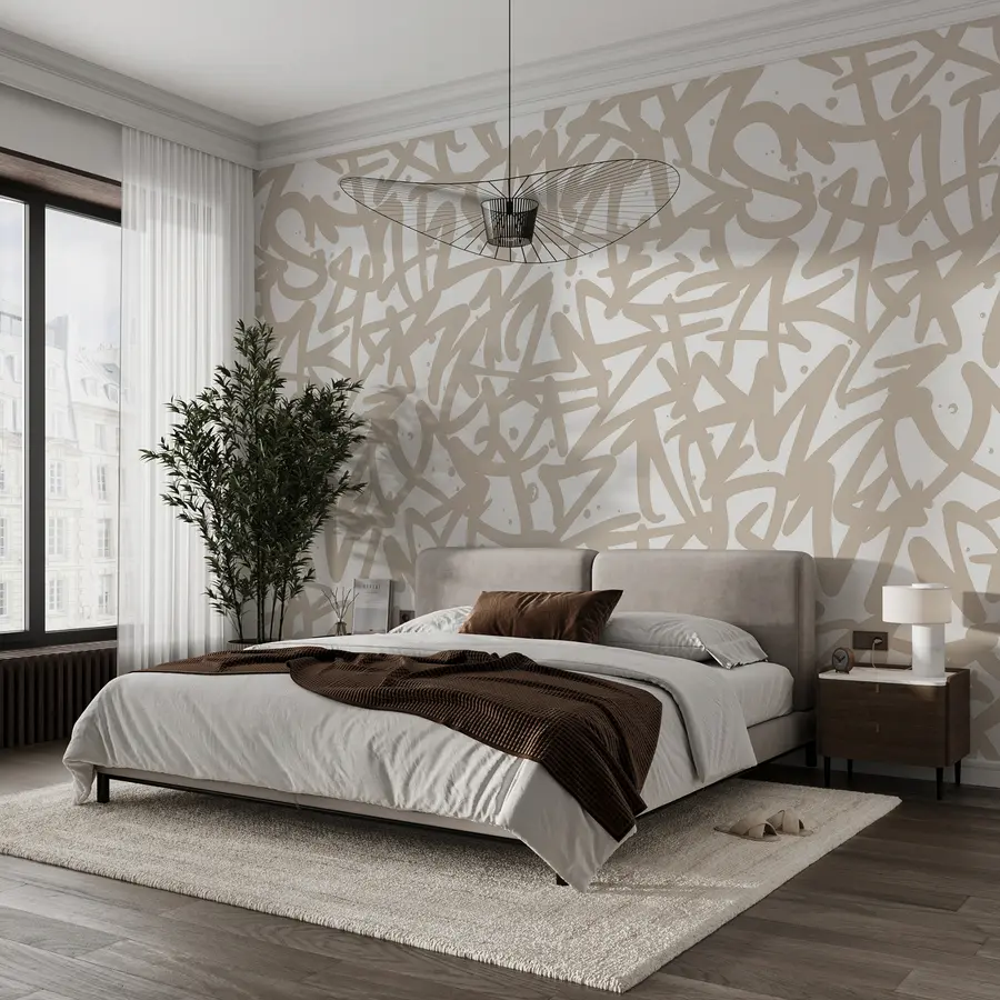 murales de pared Graffiti Emociones: Beige u99087v1