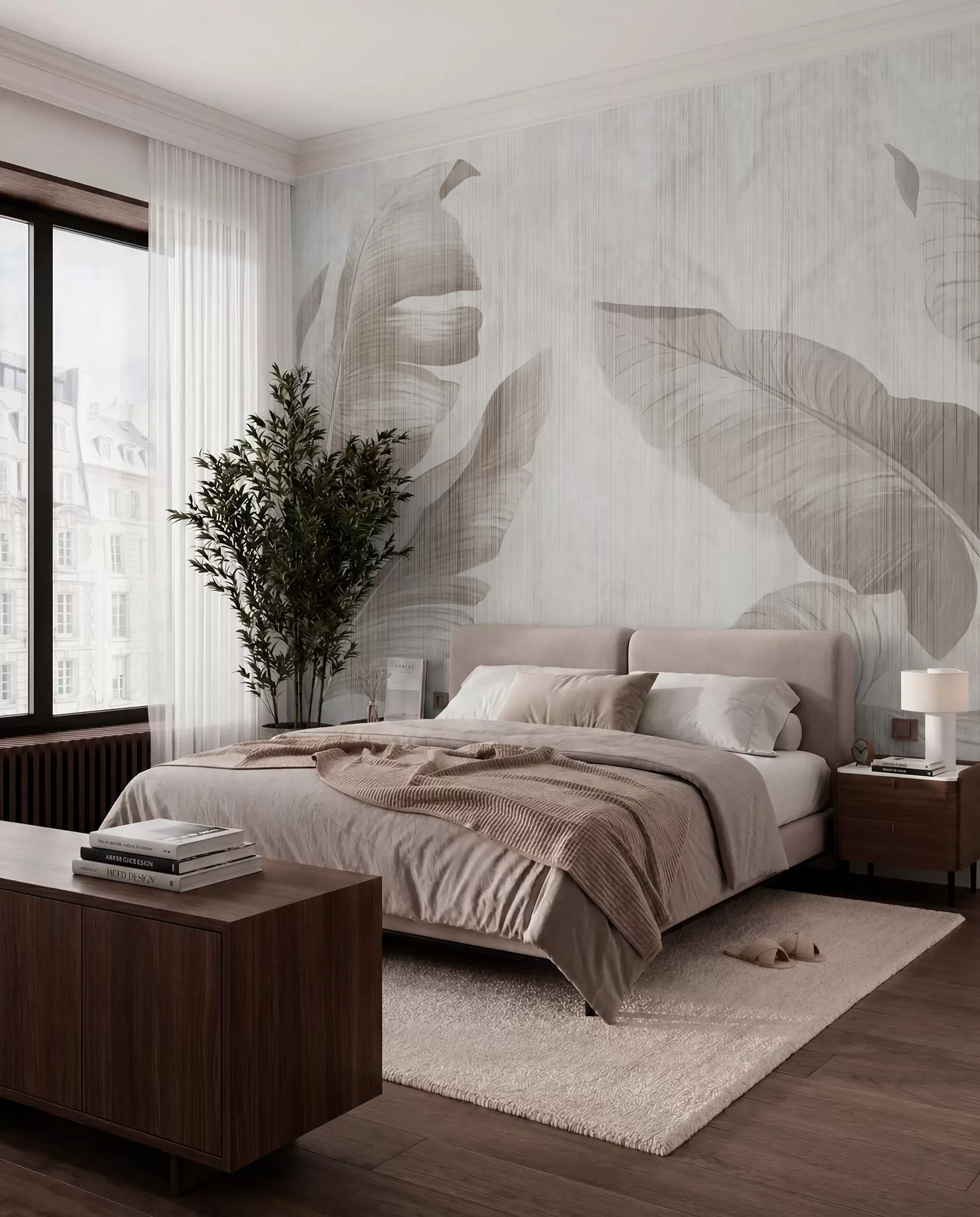 murales de pared Sombras de hojas de banano I u00299d1