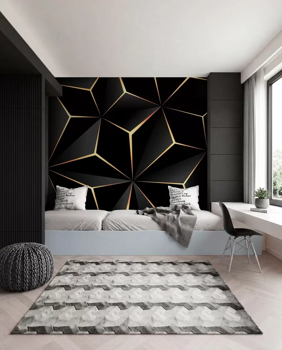 murales de pared Facetas negras y doradas I u72104d1