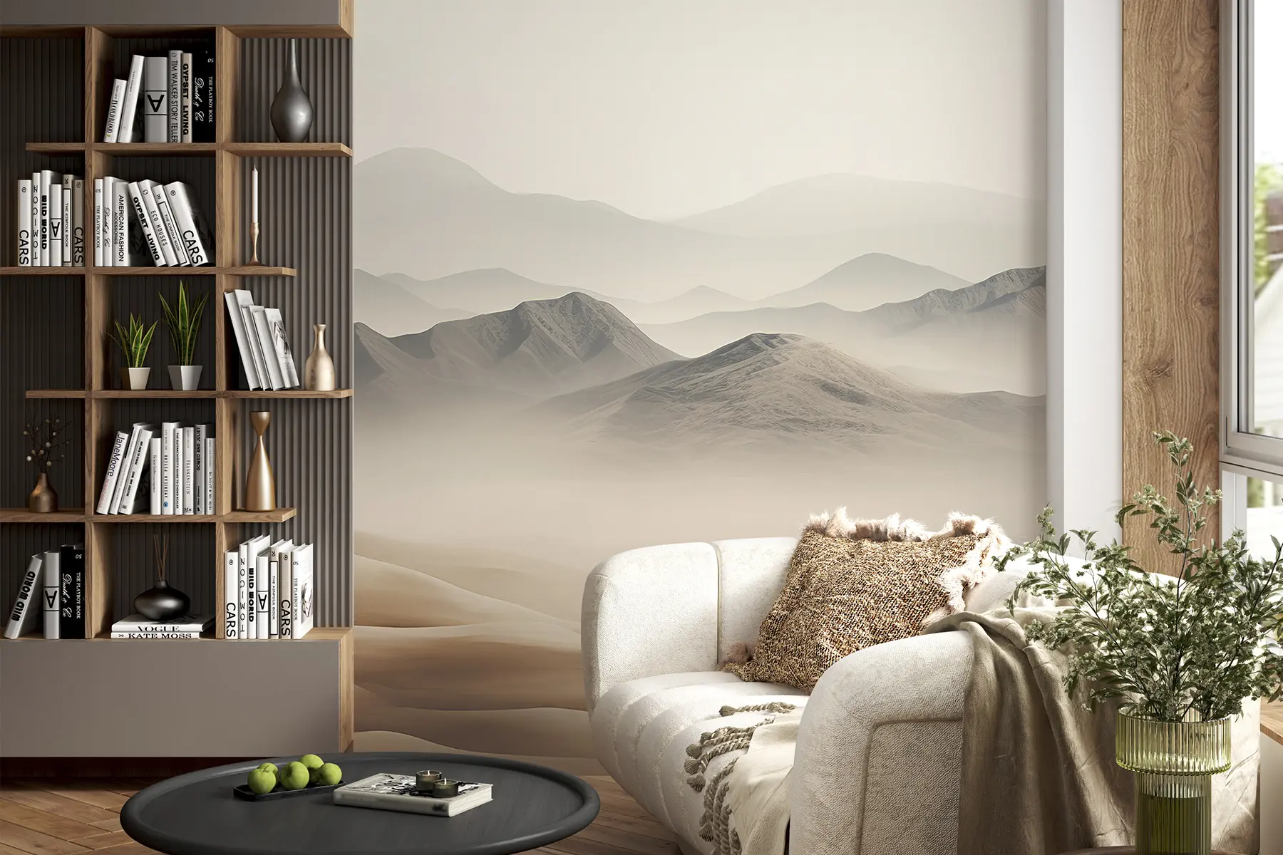 murales de pared Paisaje de montaña, desierto, colores beige, realismo u99456d1