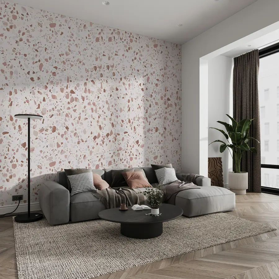 murales de pared Terrazo rosa u99668