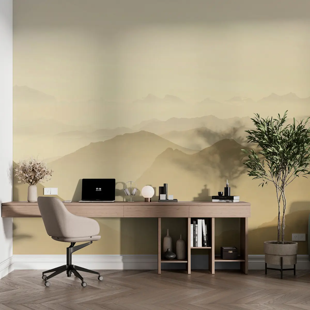 murales de pared Dunas beige y montañas en el paisaje u99719v3