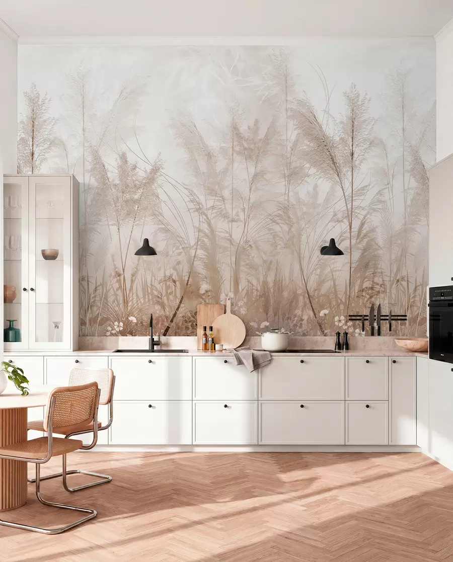 murales de pared Plantas altas en colores pastel u93903d2
