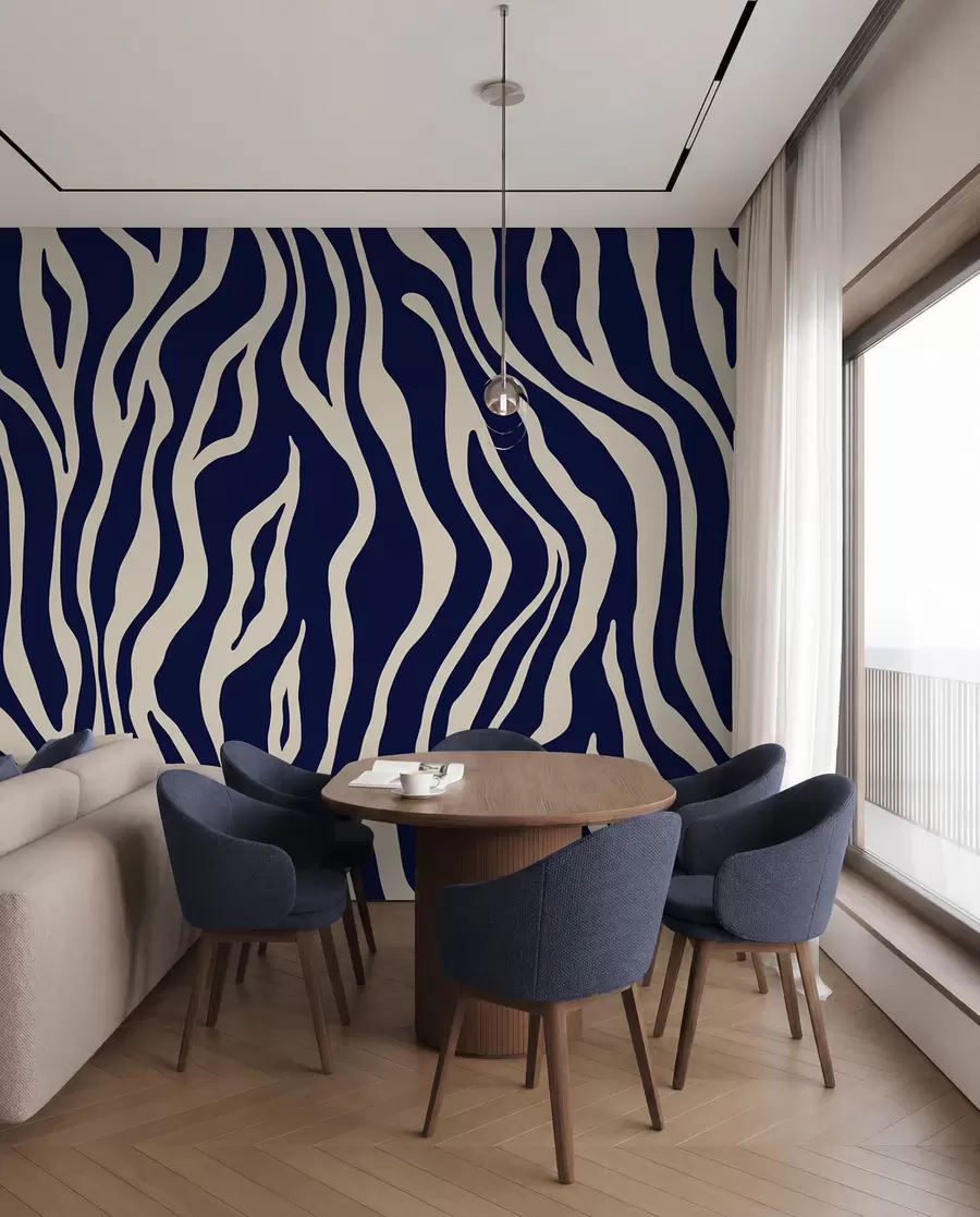 murales de pared Rayas de cebra índigo u99173v1